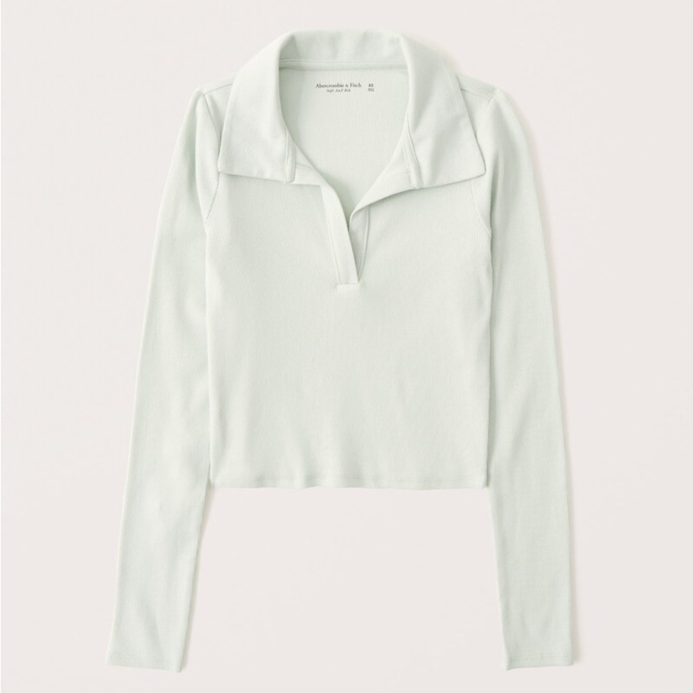 Abercrombie & Fitch Long Sleeve Ribbed Polo